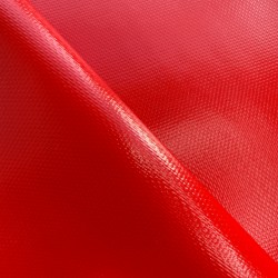 Ткань ПВХ 600 гр/м2 плотная, Красный (Ширина 150см), на отрез  в Орехово-Зуево