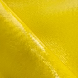 Ткань ПВХ 600 гр/м2 плотная, Жёлтый (Ширина 150см), на отрез  в Орехово-Зуево
