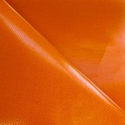 Тентовый материал ПВХ 450 гр/м2, Оранжевый (Ширина 160см), на отрез  в Орехово-Зуево, 450 г/м2, 699 руб