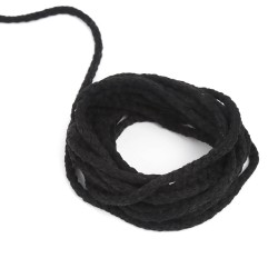 Шнур для одежды тип 2,  Чёрный (плетено-вязаный/полиэфир)  в Орехово-Зуево