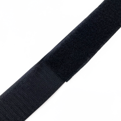 Контактная лента 40мм (38мм) цвет Черный (велькро-липучка, на отрез)  в Орехово-Зуево